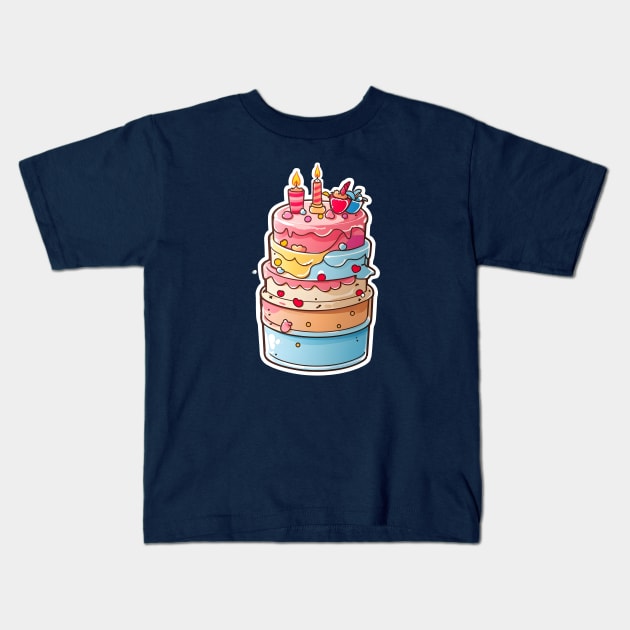 Cake Kawaii Kids T-Shirt by ginkelmier@gmail.com